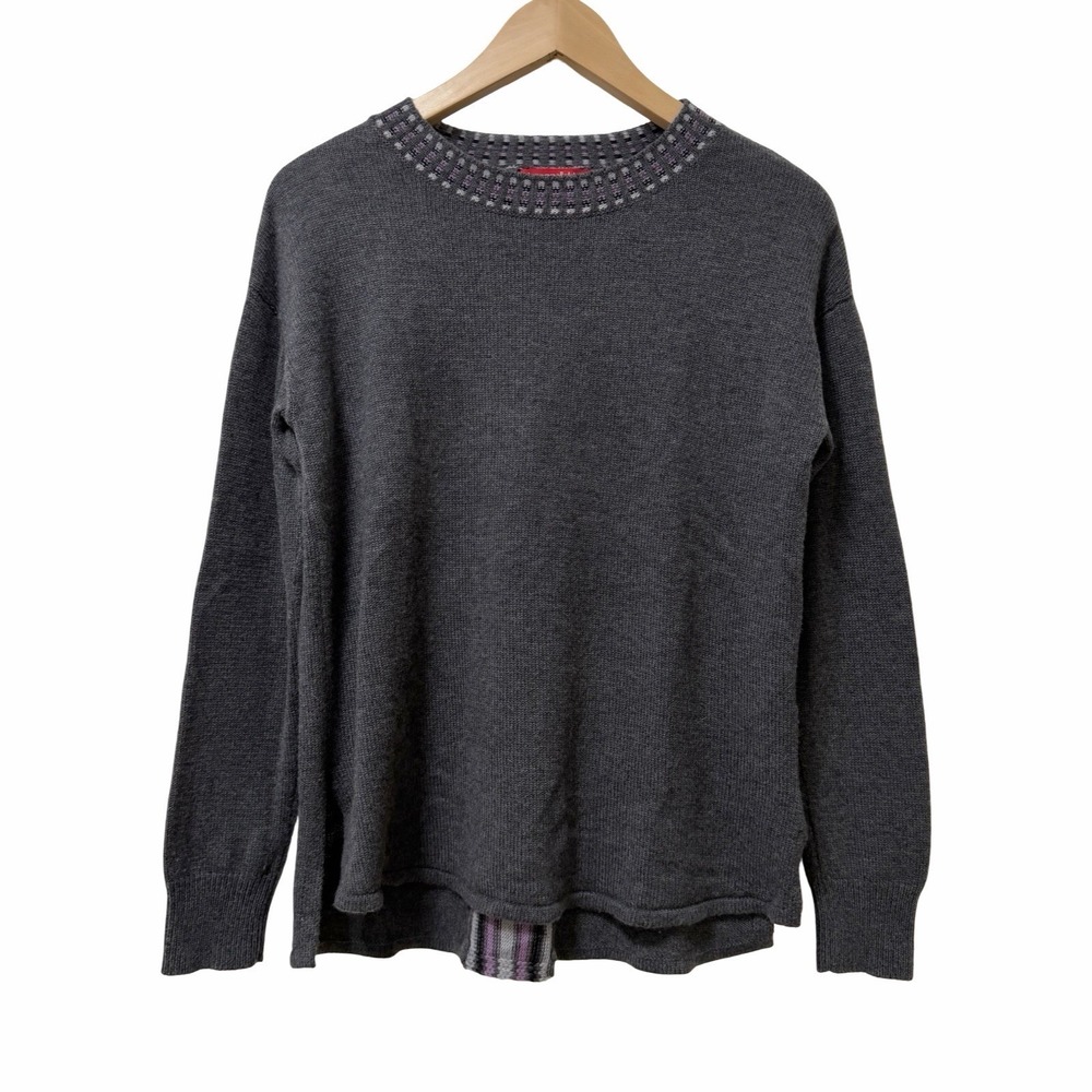 Krimson Klover Womens Merino Wool Blend Sweater Size XS Gray Layers Colorado Ski